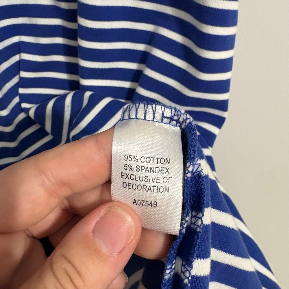 Appleseed's Women's XL Blue Striped Summer Dress Tassel Coastal Boho - Picture 3 of 7